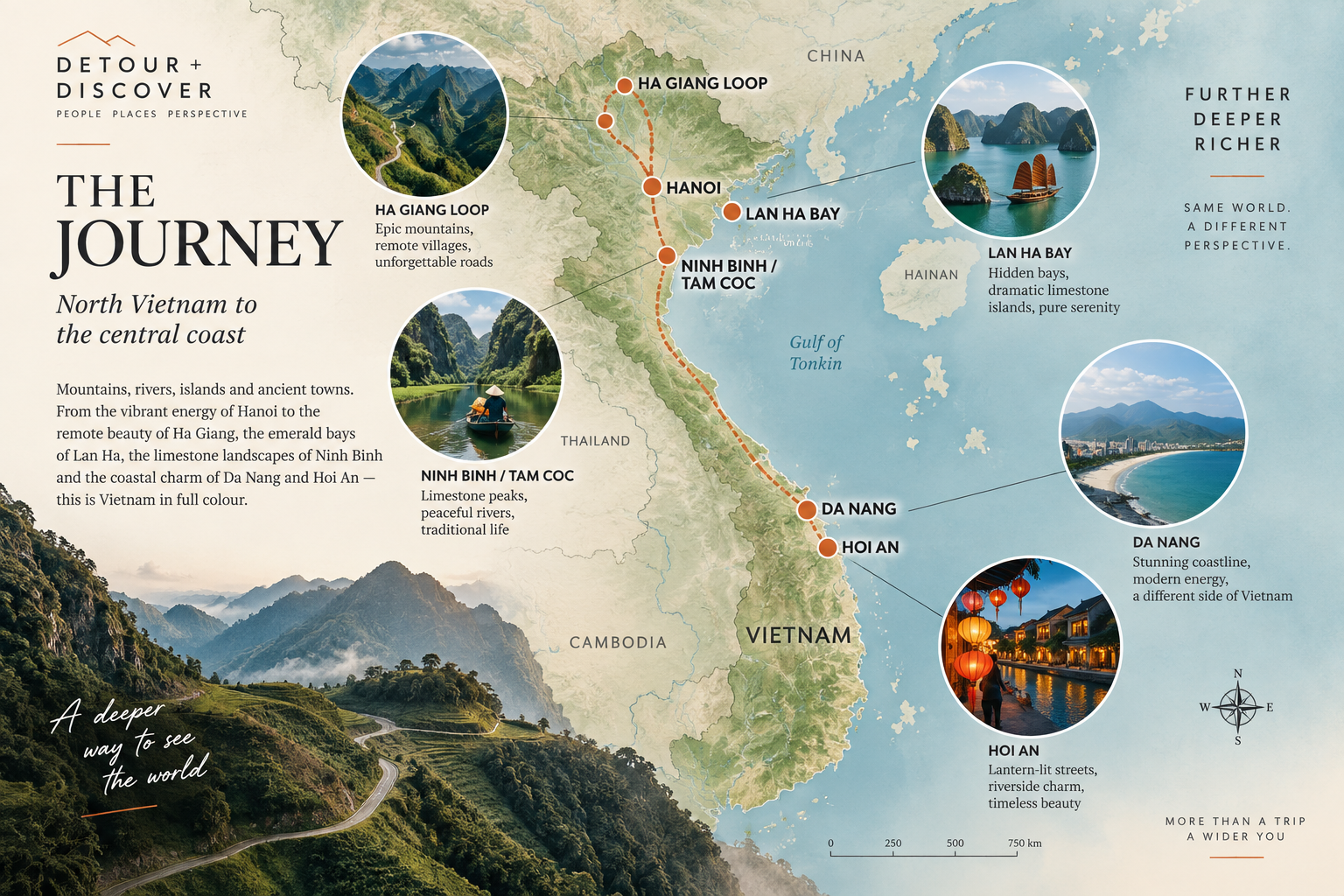 Detour + Discover Vietnam route map